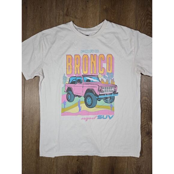 Ford Bronco T-Shirt XL Cream Off-Road 4x4 Graphic Short Sleeve Truck Tee - Picture 1 of 4